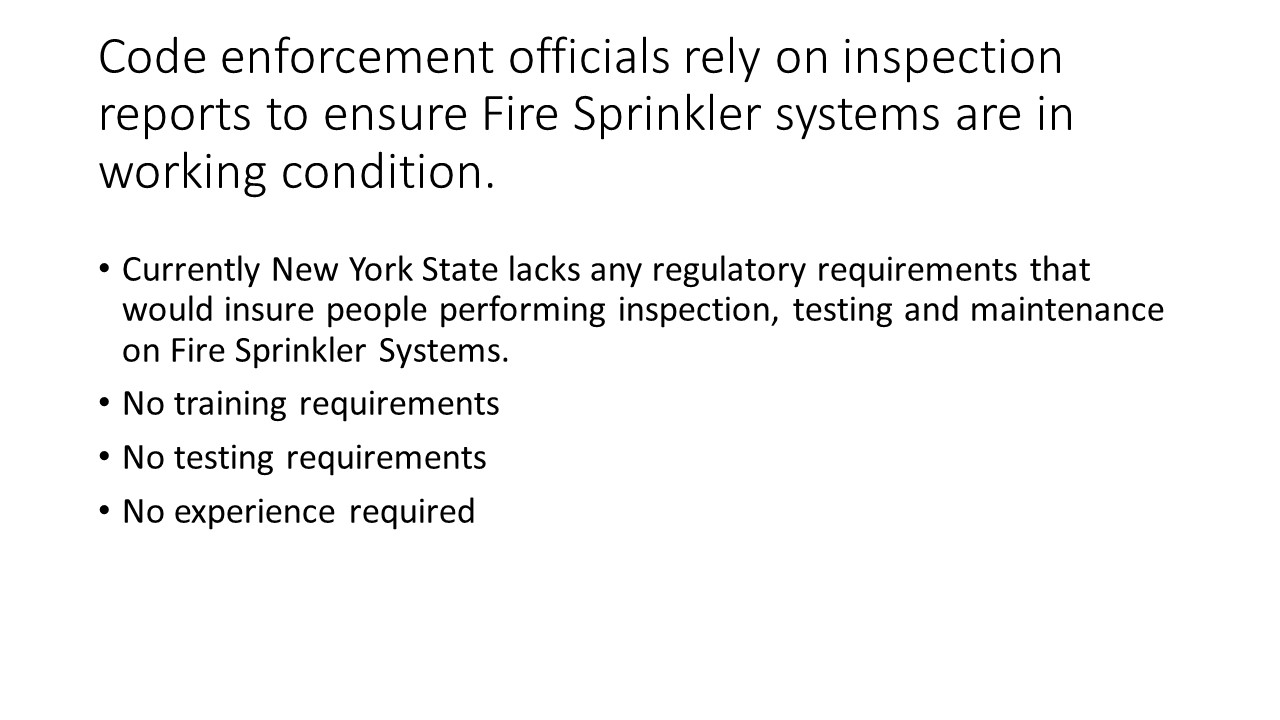 Inspection, Testing and Maintenance Essential Workers Fire Safety Act